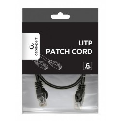 Patch cord Kat.6 UTP 0.5m czarny | PartsPC.pl