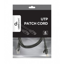Patch cord Kat.6 UTP 1m czarny | PartsPC.pl