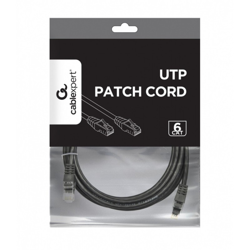 Gembird Patch cord Kat.6 UTP 3m czarny | PartsPC.pl