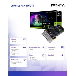 PNY Karta graficzna GeForce RTX5070Ti OC 3F ARGB 16GB 256-bi… | PartsPC.pl