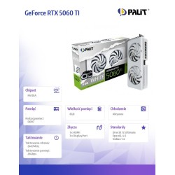 Palit Karta graficzna GeForce RTX 5060 TI WHITE OC 8GB GDDR7… | PartsPC.pl