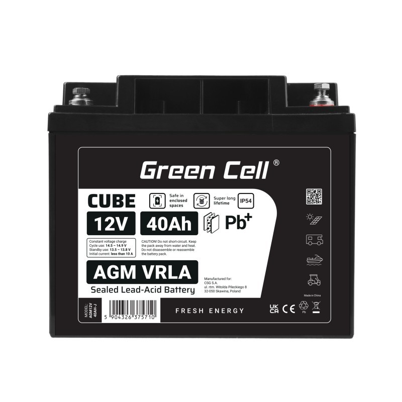 Akumulator AGM VRLA 12V 40Ah IP54 | PartsPC.pl