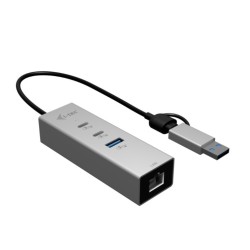 Hub metalowy USB-C/USB-A 3 2x USB-C/1x USB-A / 2.5GLAN | PartsPC.pl