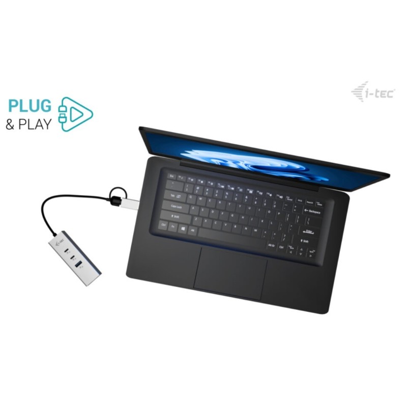 Hub metalowy USB-C/USB-A 3 2x USB-C/1x USB-A / 2.5GLAN | PartsPC.pl