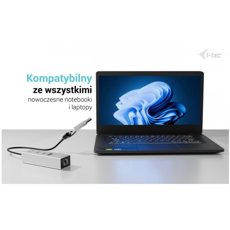 Hub metalowy USB-C/USB-A 3 2x USB-C/1x USB-A / 2.5GLAN | PartsPC.pl