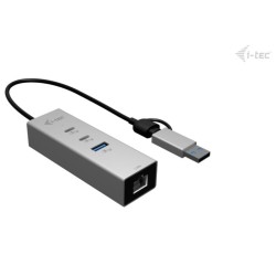 Hub metalowy USB-C/USB-A 3 2x USB-C/1x USB-A / 2.5GLAN | PartsPC.pl