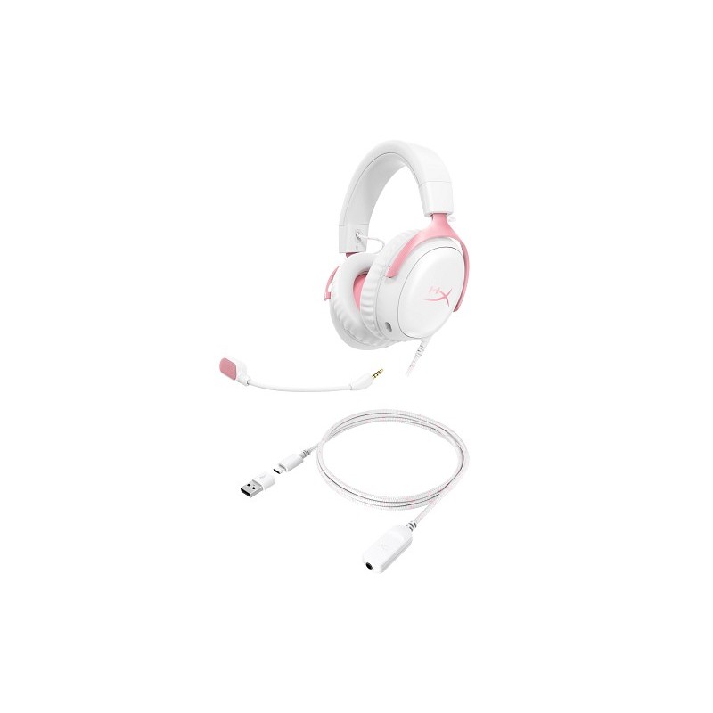 Zestaw słuchawkowy Cloud III Gaming Headset biały/różowy - 9… | PartsPC.pl