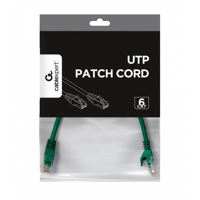 Gembird Patch cord Kat.6 UTP 0.25m zielony | PartsPC.pl