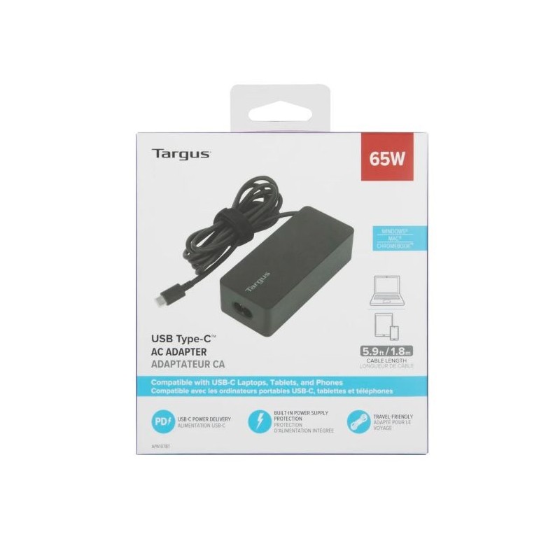 Zasilacz 65W USB Type-C Charger Black | PartsPC.pl
