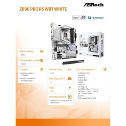 ASRock Płyta główna Z890 PRO RS WIFI WHITE ATX | PartsPC.pl