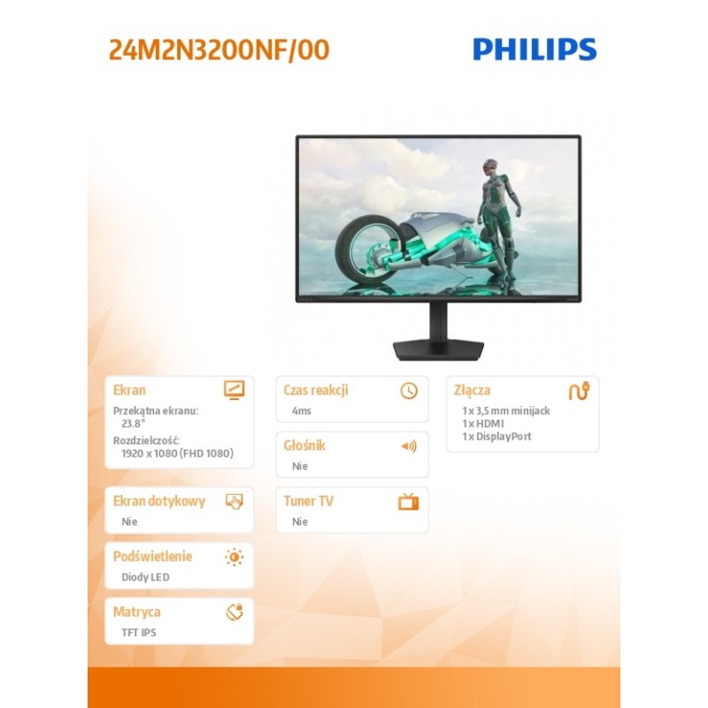 Philips Monitor 24M2N3200NF IPS 23.8 cala 144Hz HDMI DP | PartsPC.pl