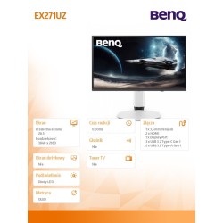 Benq Monitor 26.5 cala EX271UZ 4K 240Hz/UHD/OLED | PartsPC.pl