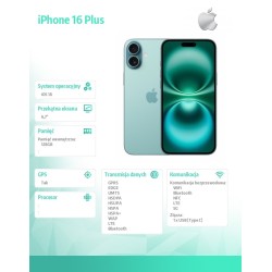 iPhone 16 Plus 128GB - Berylowa zieleń | PartsPC.pl
