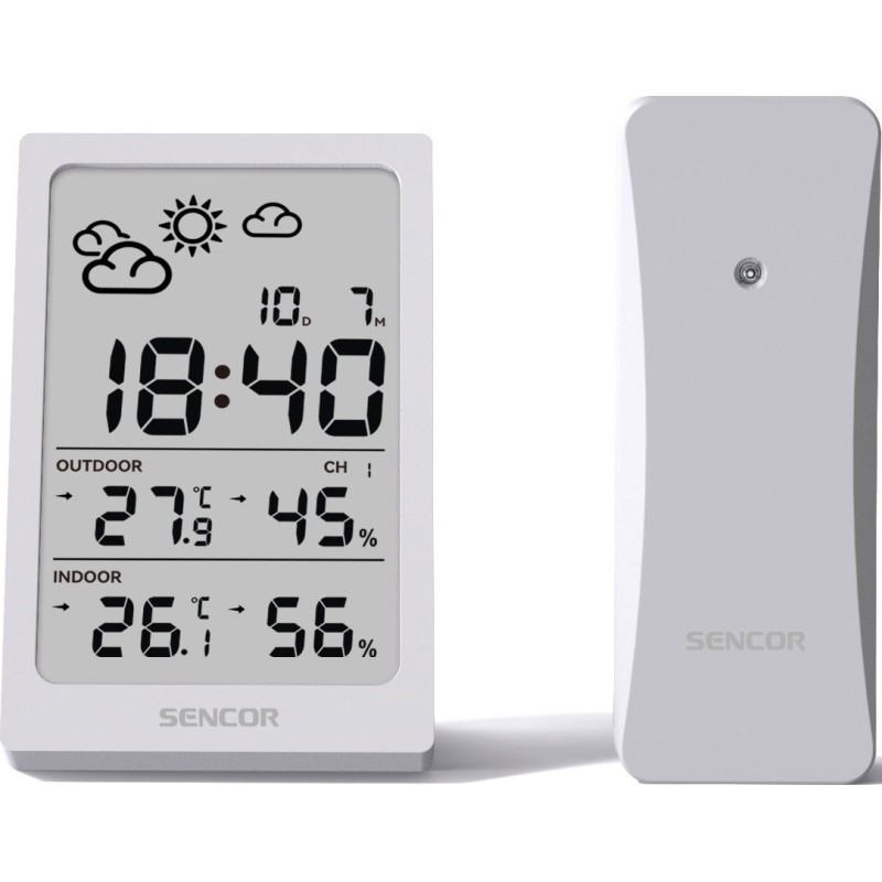 Stacja pogody wielofunkcyjna SWS 2300 W, data, zegar, budzik | PartsPC.pl