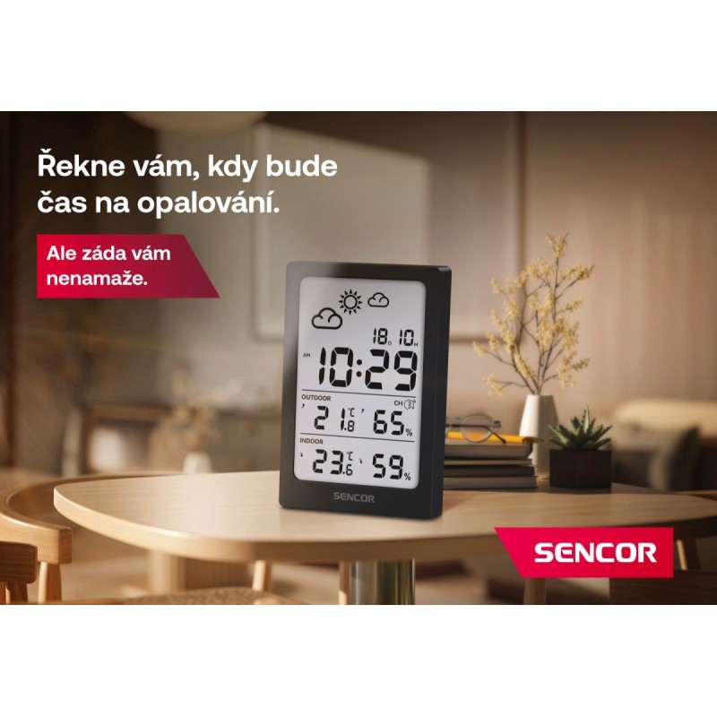 Stacja pogody wielofunkcyjna SWS 2300 W, data, zegar, budzik | PartsPC.pl