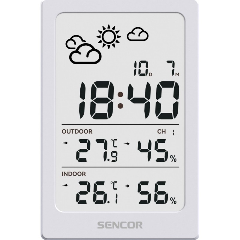 Stacja pogody wielofunkcyjna SWS 2300 W, data, zegar, budzik | PartsPC.pl