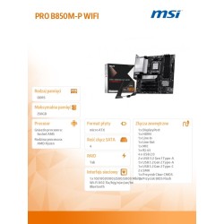 Płyta MSI PRO B850M-P WIFI /AMD | PartsPC.pl