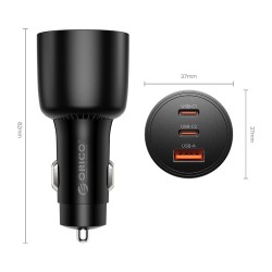 Orico Ładowarka samochodowa PD 165W, 2 x USB-C, USB-A