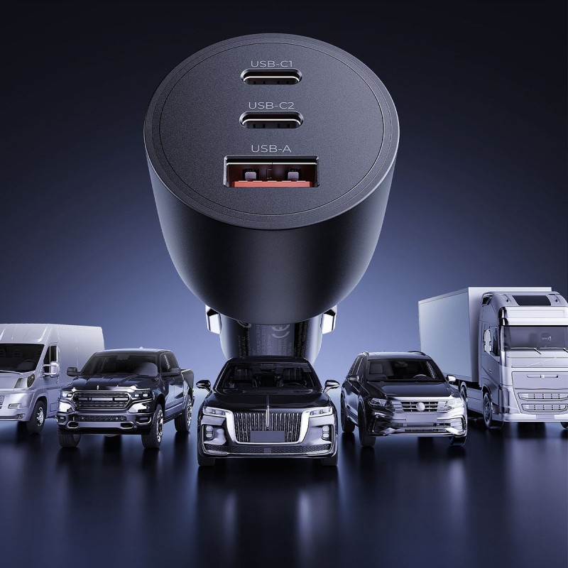 Orico Ładowarka samochodowa PD 165W, 2 x USB-C, USB-A