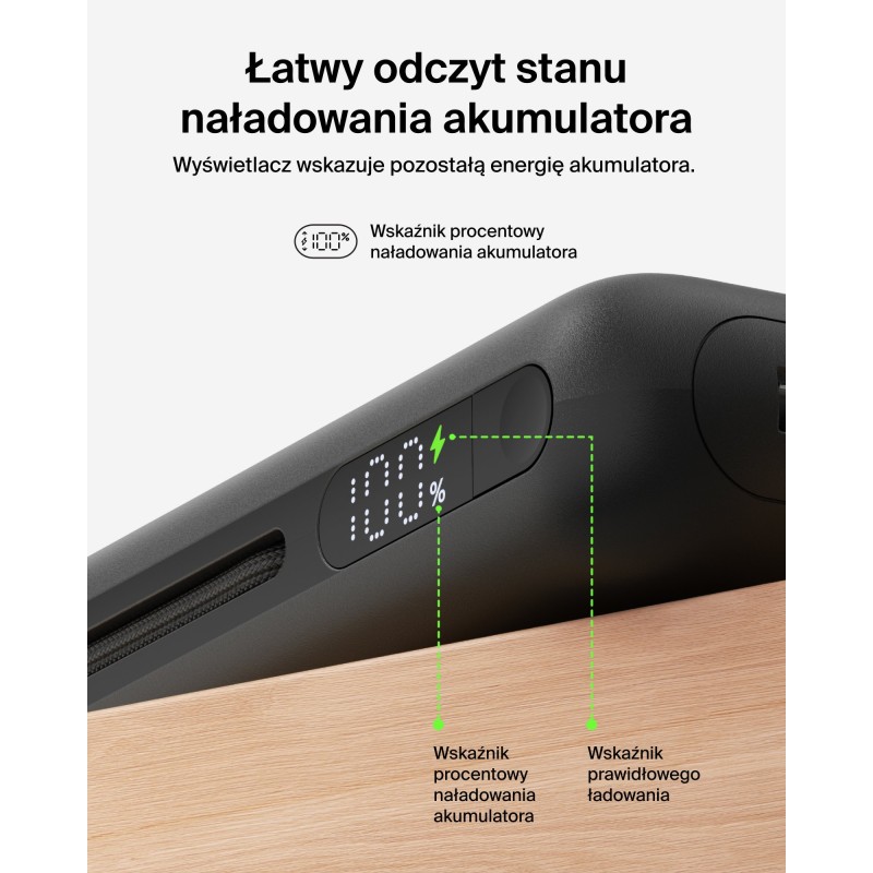 Belkin UltraCharge Pro Powerbank do laptopa, 25 000 mAh, 2x USB-C 140W, USB-A