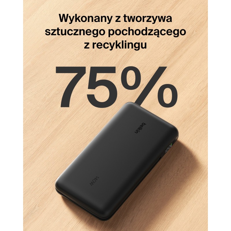 Belkin UltraCharge Pro Powerbank do laptopa, 25 000 mAh, 2x USB-C 140W, USB-A