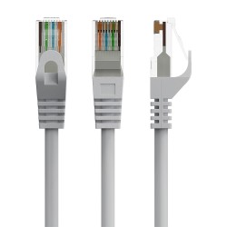 Patch cord kat.6 miedź UTP 0.25m szary | PartsPC.pl