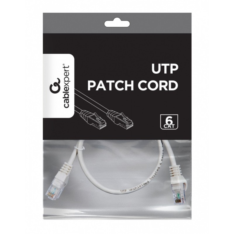 Patch cord kat.6 miedź UTP 0.5m szary | PartsPC.pl