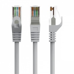 Patch cord kat.6 miedź UTP 1m szary | PartsPC.pl