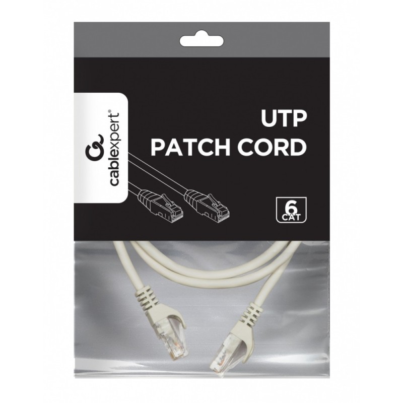 Patch cord kat.6 miedź UTP 1m szary | PartsPC.pl