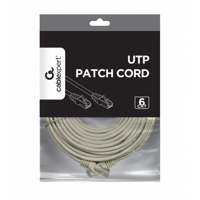 Patch cord kat.6 miedź UTP 10m szary | PartsPC.pl