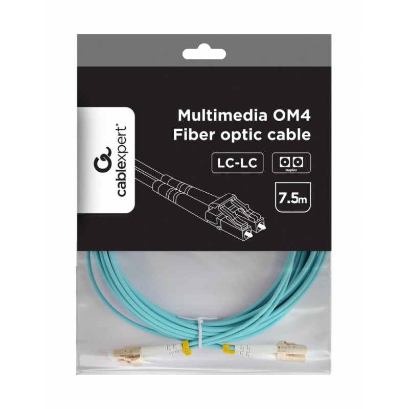 Kabel światłowodowy wielomodowy duplex OM4 50/125,LC/LC,7.5m | PartsPC.pl