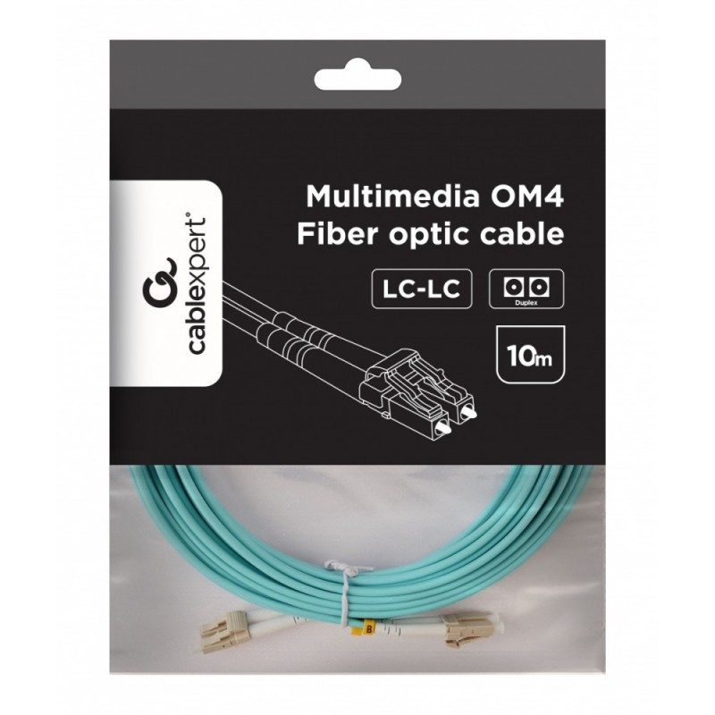 Kabel światłowodowy wielomodowy duplex OM4 50/125,LC/LC,10m | PartsPC.pl