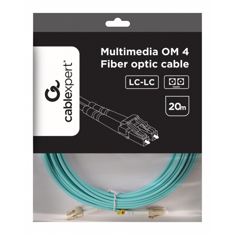 Kabel światłowodowy wielomodowy duplex OM4 50/125,LC/LC,20m | PartsPC.pl