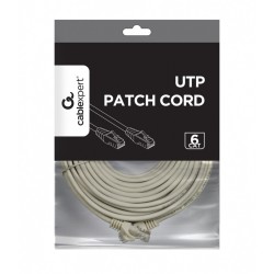 Kabel sieciowy Patch cord Kat.6 UTP 15m szary | PartsPC.pl