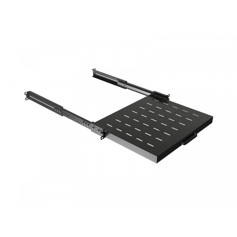Półka wysuwana do szaf rack 19 cali  350mm czarna | PartsPC.pl