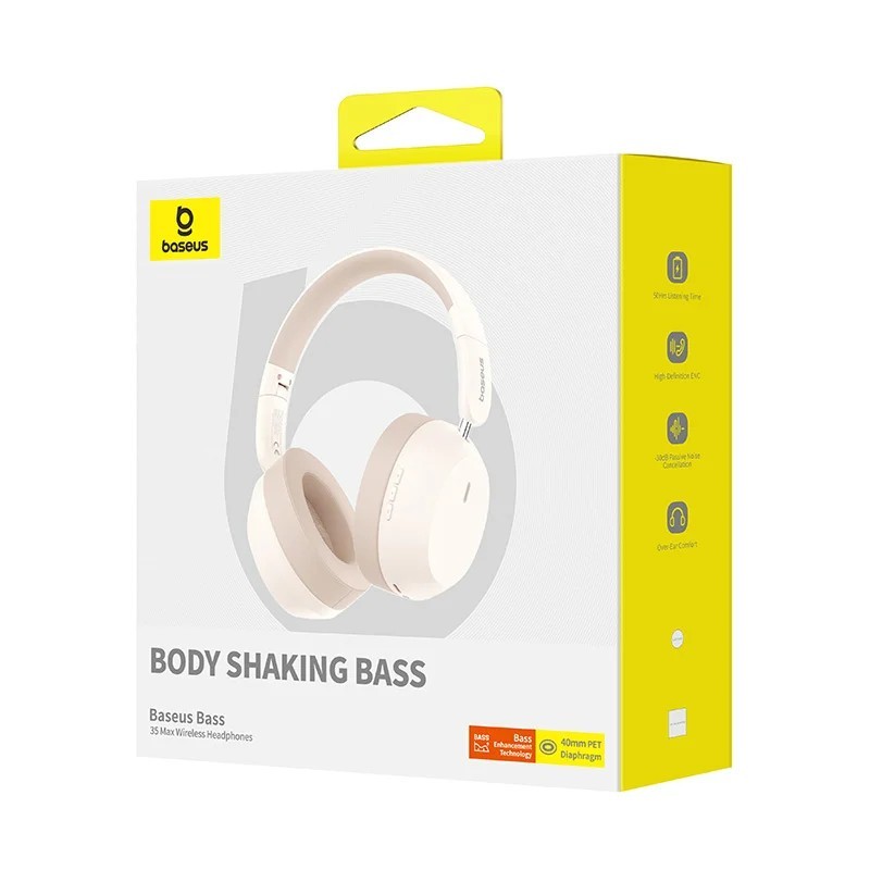 Słuchawki z mikrofonem Baseus Bass 35 Max A00070800221-00 Bl… | PartsPC.pl