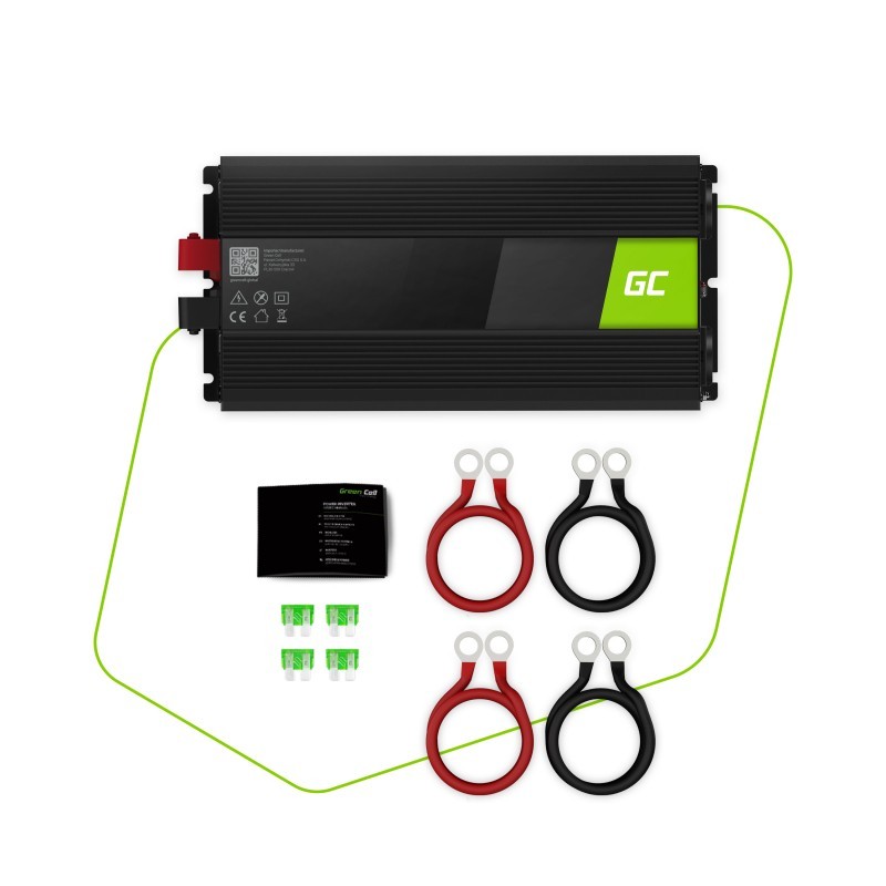 Green Cell Przetwornica 12V/230V 1500W/3000W Mod sinus | PartsPC.pl