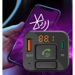 Transmiter FM z bluetooth i ładowarką 20W | PartsPC.pl