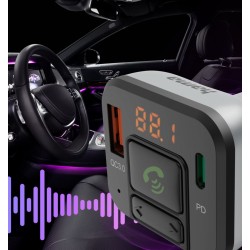 Transmiter FM z bluetooth i ładowarką 20W | PartsPC.pl