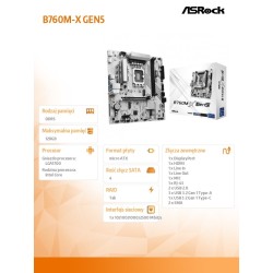 ASRock Płyta główna B760M-X GEN5 s1700 2DDR5 DP/HDMI mATX | PartsPC.pl