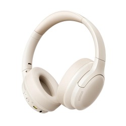 Słuchawki nauszne bluetooth 6.0 BASS LITE beżowe | PartsPC.pl