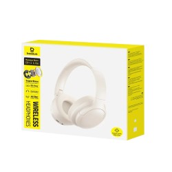 Słuchawki nauszne bluetooth 6.0 BASS LITE beżowe | PartsPC.pl