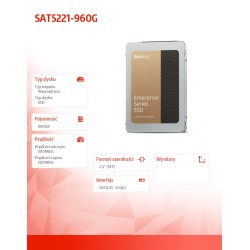 Synology Dysk SSD Enterprise 960GB SATA 6GB/s 2,5 cala 7mm S… | PartsPC.pl