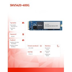 Synology Dysk SSD SNV5420-400G 400GB M2 NVMe 2280 PLP | PartsPC.pl