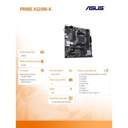 Płyta Asus PRIME A520M-K /AMD A520/SATA3/M.2/USB3.1/PCIe3.0/… | PartsPC.pl