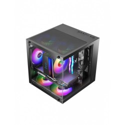 Obudowa MARS MC-CUBE 1xARGB mATX black | PartsPC.pl