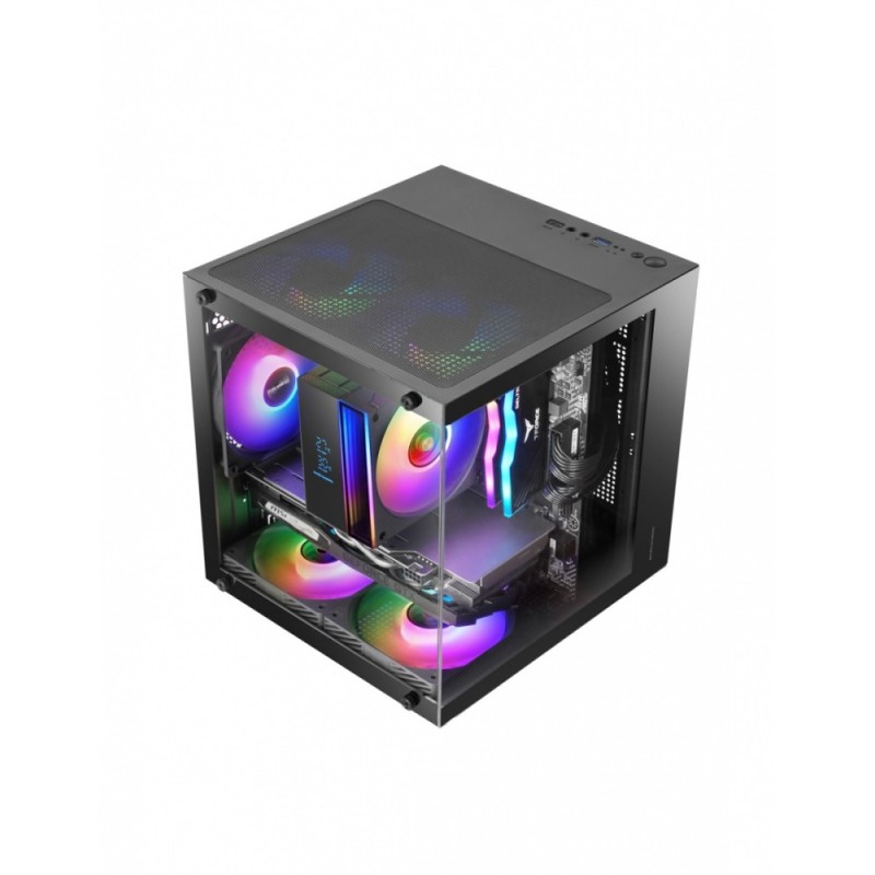 Obudowa MARS MC-CUBE 1xARGB mATX black | PartsPC.pl