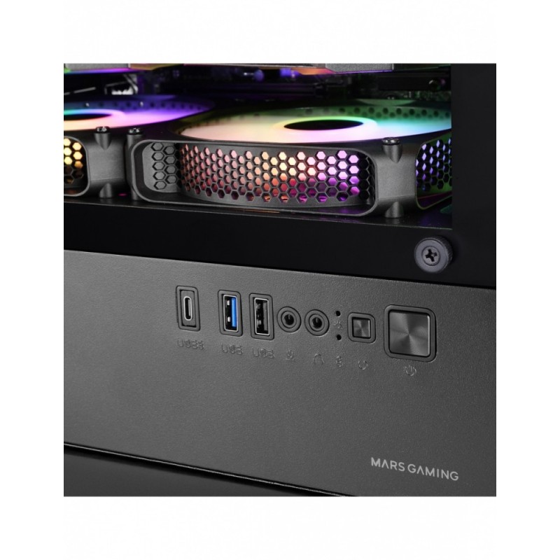 Obudowa MARS MC-VECTOR Czarna mATX 4xARGB | PartsPC.pl