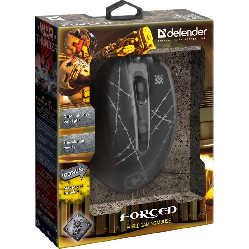 Mysz przewodowa Defender FORCED GM-020L 3200dpi 6P + podkład… | PartsPC.pl