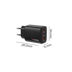 Ładowarka ścienna Verbatim Essentials GaN 65W USB-A 2xUSB-C … | PartsPC.pl
